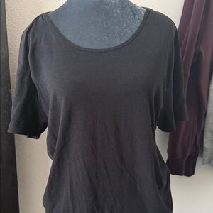 James Perse Black Scoop Neck Short Sleeve Tee